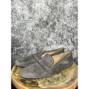 J. Crew Georgie Grey Suede Leather Slip on Almond Toe Loafers Women's 7.5